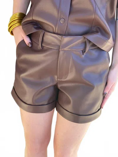 Dear John Denim North Hampton Vegan Leather Short In Brown