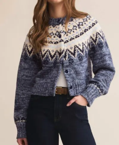 Dear John Denim North Sea Fairisle Cardigan In Blue