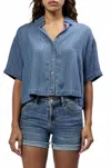 Dear John Denim Nowhere Else Button Front Top In Blue In Blue