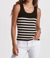 Dear John Denim Oak Scoop Neck Sweater Tank Top In Black W/white In Multi