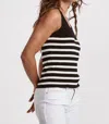 Dear John Denim Oak Scoop Neck Sweater Tank Top In Black W/white In Multi
