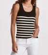 Dear John Denim Oak Scoop Neck Sweater Tank Top In Black W/white In Multi