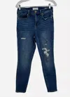 Dear John Denim Olivia High Rise Skinny Distressed Jeans In Boho Preppy In Multi