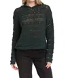 Dear John Denim Olsen Pointelle Hoodie Sweater In Dark Moss In Green