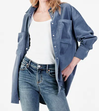 Dear John Denim Ora Button Front Shirt In Blue Slate In Multi