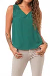 Dear John Denim Paige Ruched Tank In Galapagos Green In Green