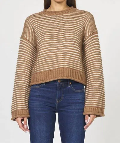Dear John Denim Pasquette Striped Sweater In Mocha In Multi