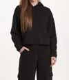 Dear John Denim Paxton Crop Length Hoodie In Black In Black