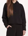 Dear John Denim Paxton Crop Length Hoodie In Black In Black