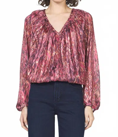 Dear John Denim Piaf Novelty Top In Pomegranate Flame In Pink
