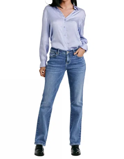 Dear John Denim Playback Low Rise Slim Straight Jeans In Blue