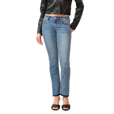 Dear John Denim Playback Mid Rise Slit Hem Jeans In Depart In Multi