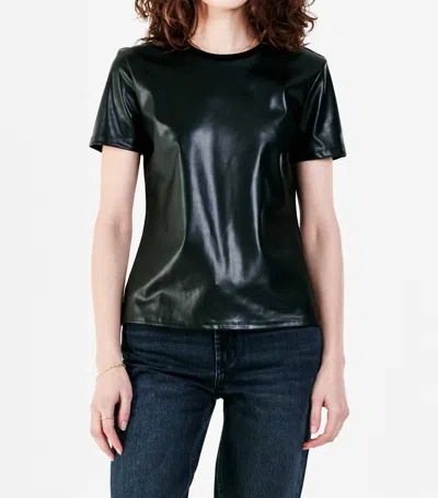 Dear John Denim Pleather Top In Black