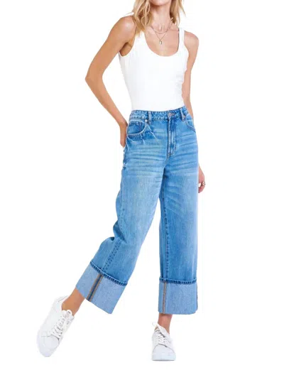 Dear John Denim Polly Cuffed Straight Leg Jeans In Blue
