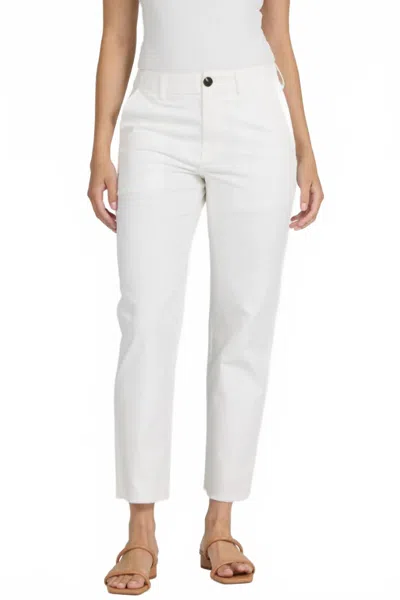 Dear John Denim Portia Mid Rise Pants In Ivory In White