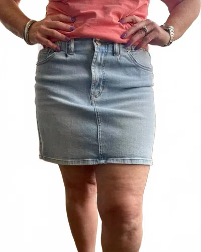 Dear John Denim Quinn Denim Mini Skirt In Light Wash In Blue
