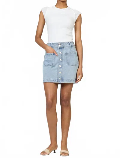 Dear John Denim Quinn High Rise Clean Hem Denim Skirt In Matterhorn In Blue