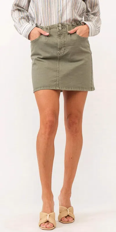 Dear John Denim Quinn High Rise Skirt In Olive
