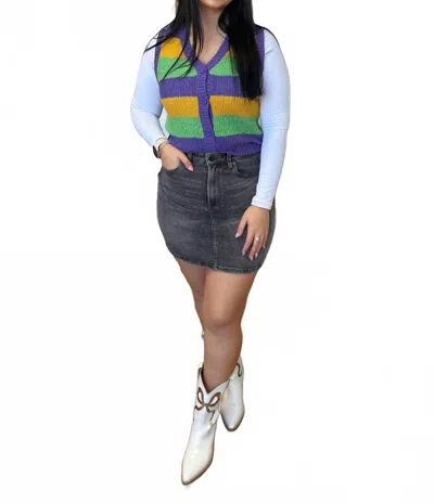 Dear John Denim Quinn Mini Skirt In Blackburn In Multi