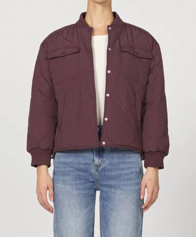 Dear John Denim Raiden Button Front Jacket In Fig In Red