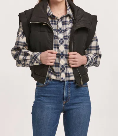 DEAR JOHN DENIM REMI PUFFER VEST IN BLACK