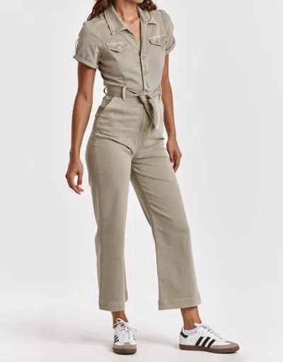 Dear John Denim Riveter Color Denim Jumpsuit In Matcha Tea In Gray