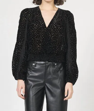 Dear John Denim Ambre Long Sleeve Blouse In Black Leopard In Orange