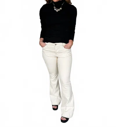 Dear John Denim Rosa Mid Rise Flare Jeans In Antique White