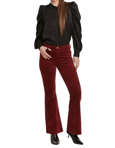 Dear John Denim Rosa Mid Rise Full Pant In Velveteen Burgundy In Multi