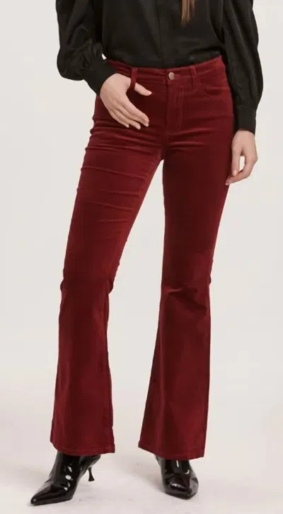 Dear John Denim Rosa Mid-rise Velvet Pants In Burgundy