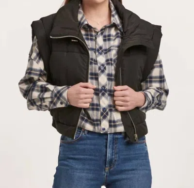 Dear John Denim Rosalia Zipper Sleeveless Vest In Black