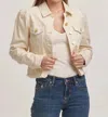 Dear John Denim Roselyn Cut Off Jacket In Wheat