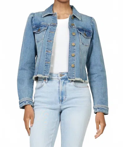 Dear John Denim Roselyn Fitted Denim Jacket In Vintage Flow In Blue