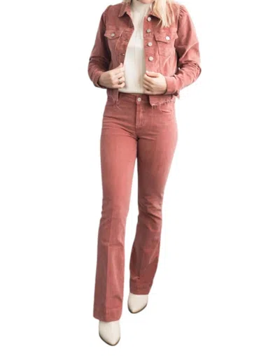 Dear John Denim Roselyn Frayed Hem Jacket In Red