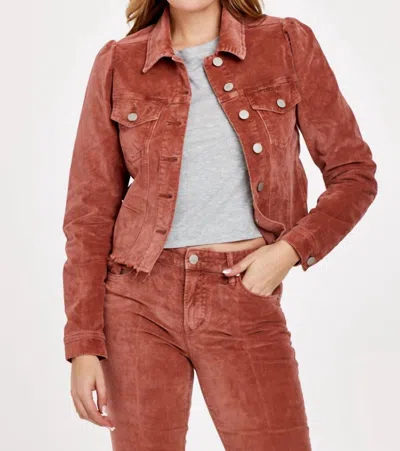 Dear John Denim Roslyn Baby Cord Cut Off Jacket In Pecan In Beige