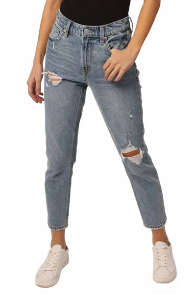 Dear John Denim Roxie High Rise Cropped Mom Jeans In Fairmont In Blue