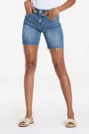 Dear John Denim Ruthie High Rise Cut Off Hem Shorts In Damso In Blue