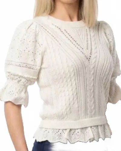 Dear John Denim Sabine Lace Crochet Sweater In Vintage Cream In White
