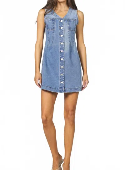 Dear John Denim Sabrina Fitted Shirt Denim Dress In Blue