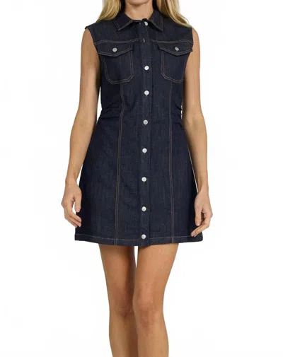 Dear John Denim Saira Mini Dress In Dark Denim In Black