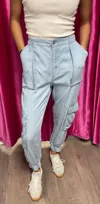 Dear John Denim Sandi Cargo Pants In Light Indigo