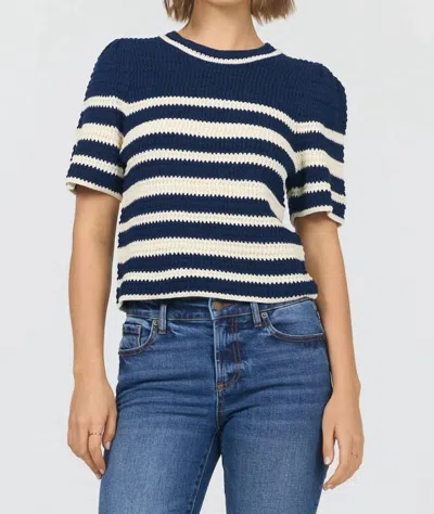 Dear John Denim Simone Short Sleeve Sweater In Black Iris