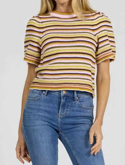 Dear John Denim Simone Sweater In Peachy Yellow Stripes In Multi