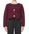 Dear John Denim Sonia Big Button Cardigan In Fig In Red