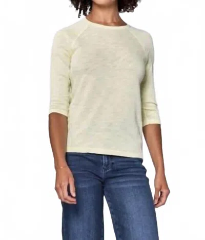 Dear John Denim Sonoma Three Quarter Sleeve Tee In Pale Lime Yellow In Multi
