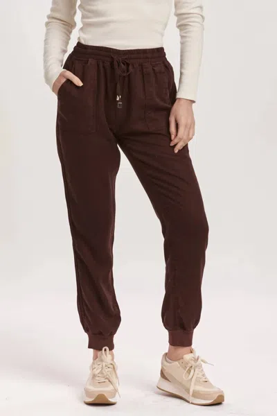 Dear John Denim Super High Rise Cropped Jogger In Brown