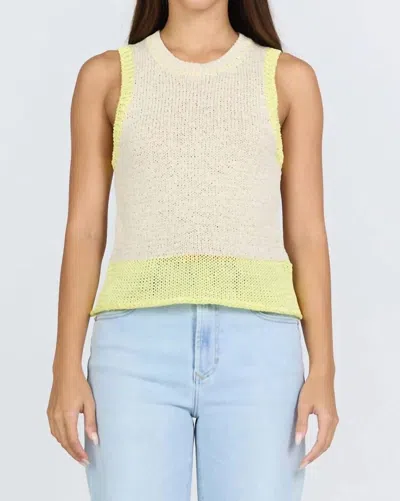 Dear John Denim Sweater Tank In Wax Yellow Stripe In Neutral