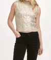 Dear John Denim Talia Metallic Cable Knit Sweater Vest In Silver In Silver