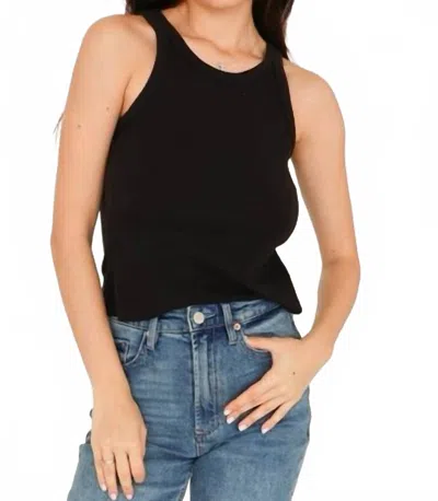 Dear John Denim Tamia Cropped Racerback Tank Top In Black