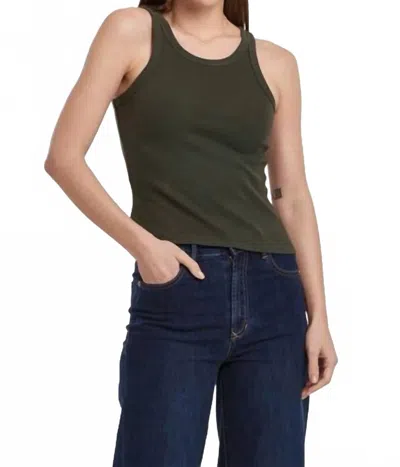 Dear John Denim Tamia Cropped Racerback Tank Top In Deep Emerald In Green